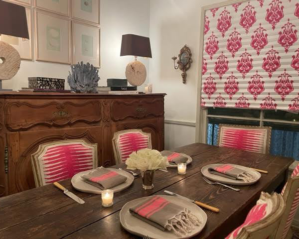 Kitchen VIew of Red iKat Window Shade